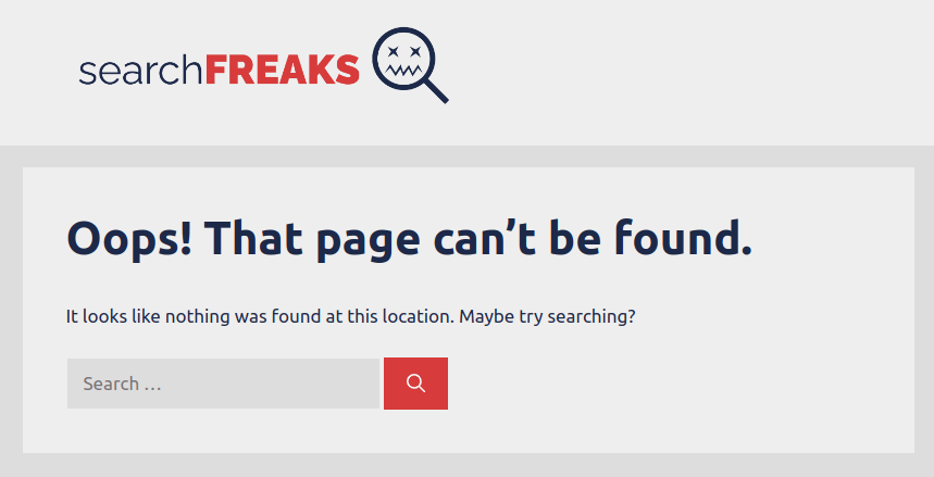 example of a 404 page